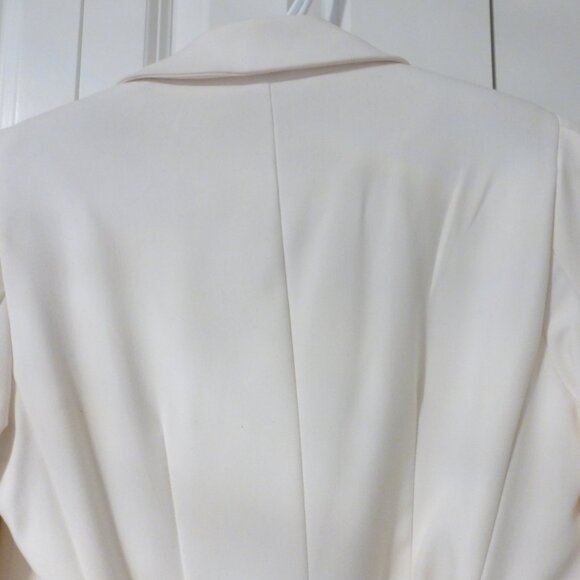 GUESS off white cream blazer overcoat with padded puffy shoulders - Picture 11 of 16